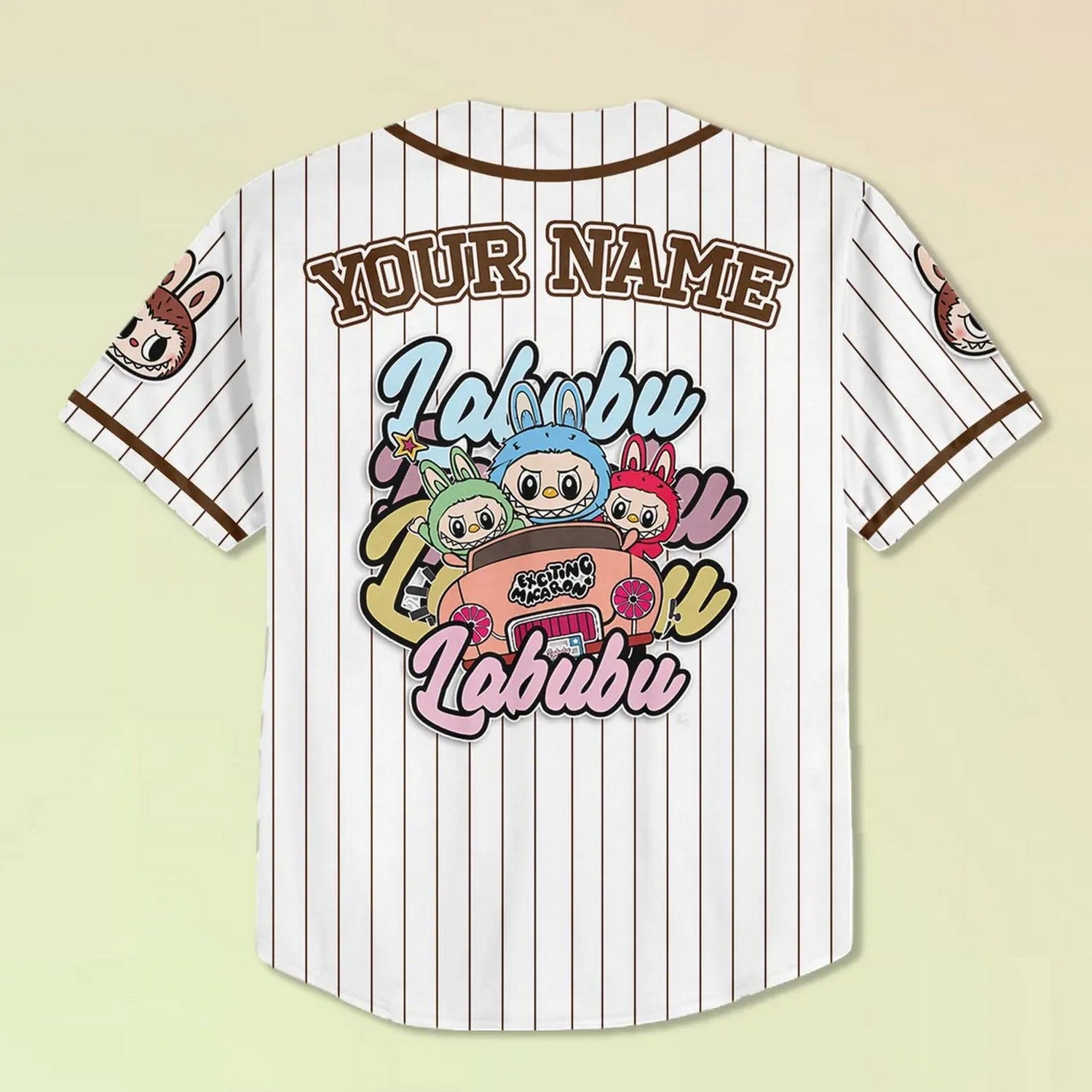 Custom Name And Number Labubu Brown Baseball Jersey T-Shirts, Hoodie, Sweatshirt | WearSparks.com (Image 4)