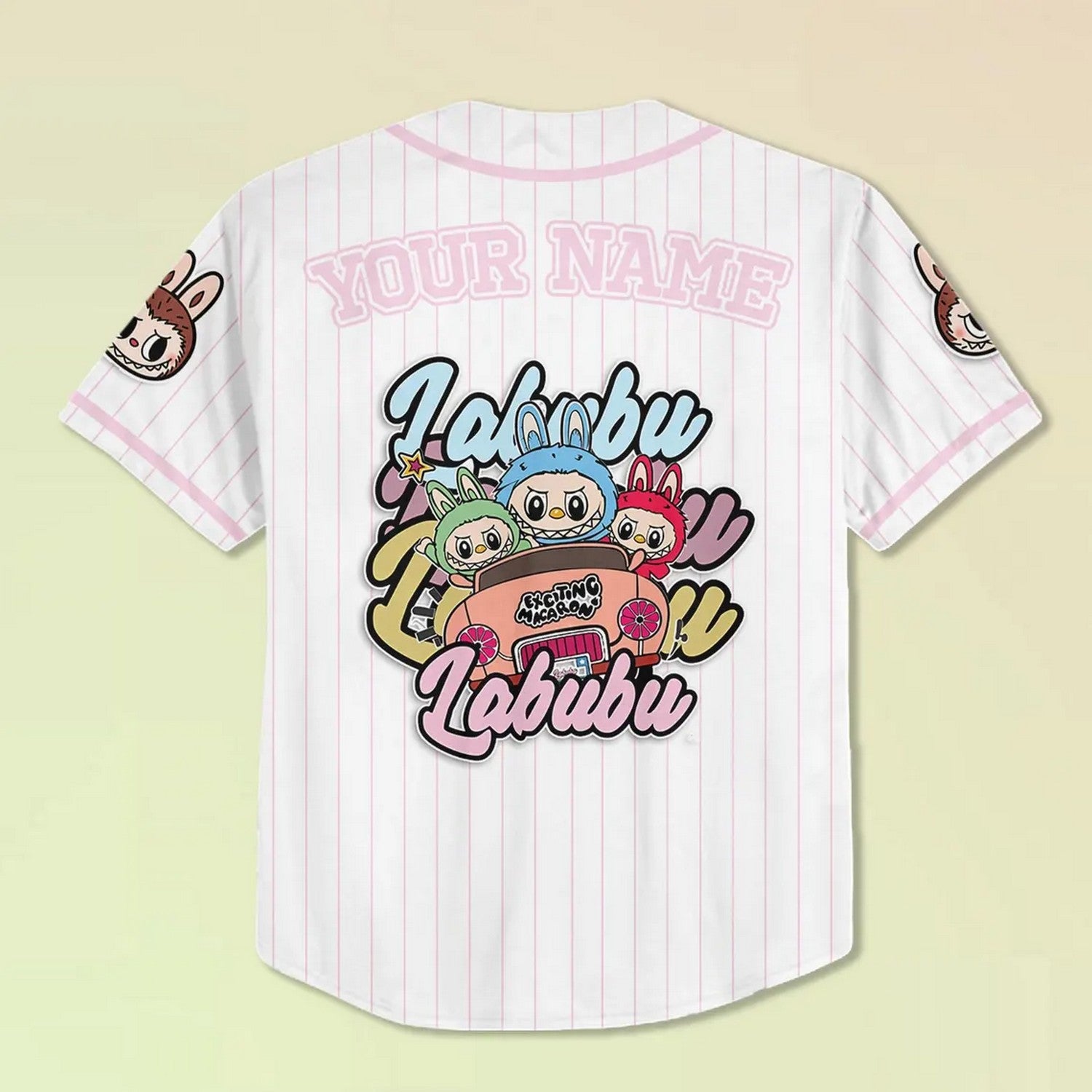 Custom Name And Number Labubu Cute Girl Pink Baseball Jersey T-Shirts, Hoodie, Sweatshirt | WearSparks.com (Image 4)
