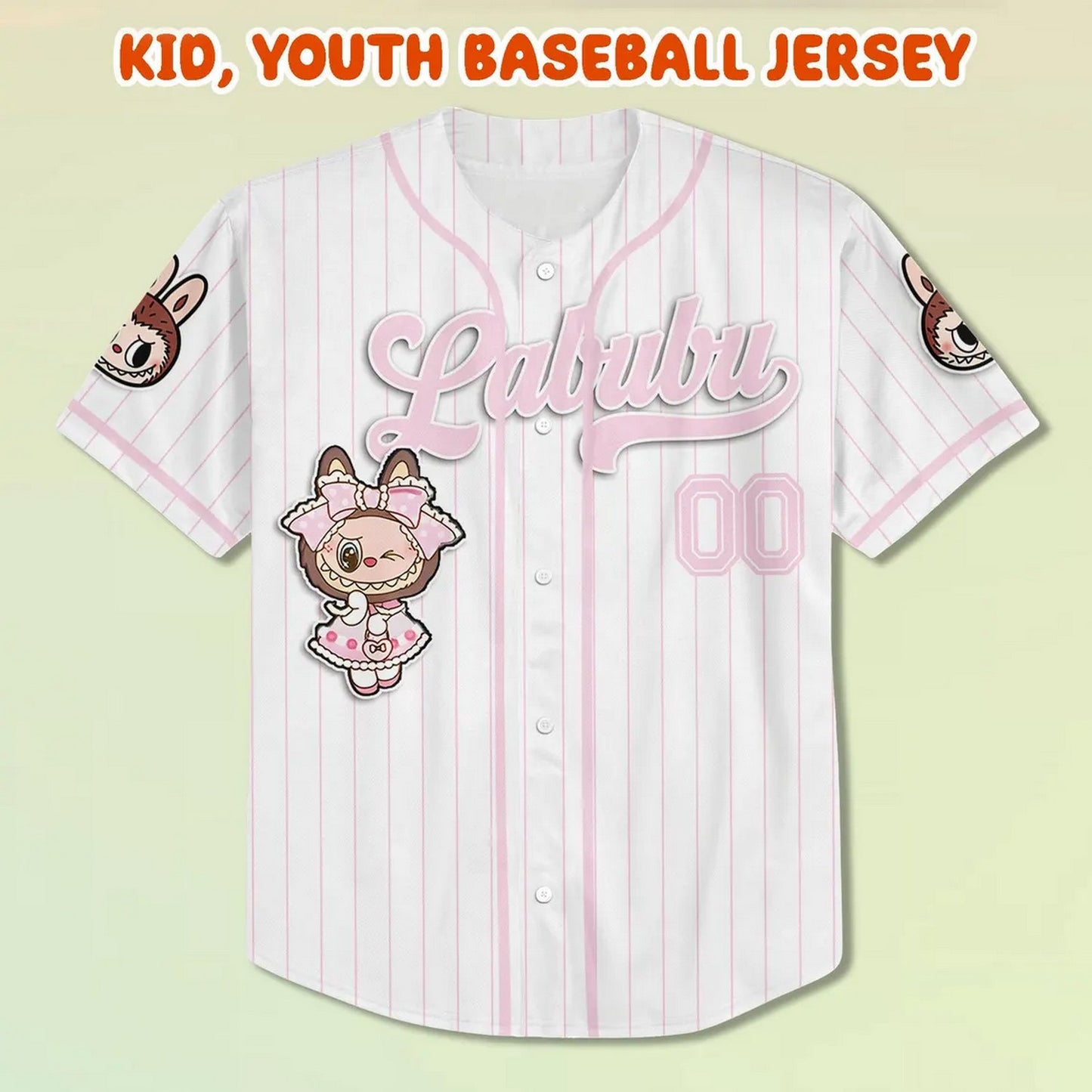 Custom Name And Number Labubu Cute Girl Pink Baseball Jersey T-Shirts, Hoodie, Sweatshirt | WearSparks.com (Image 3)
