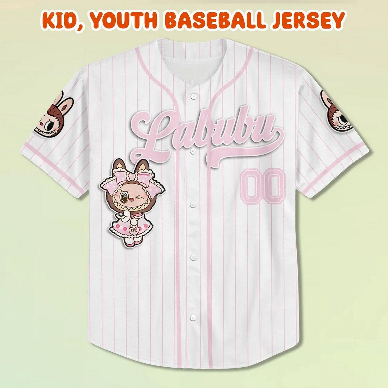 Custom Name And Number Labubu Cute Girl Pink Baseball Jersey T-Shirts, Hoodie, Sweatshirt | WearSparks.com (Image 3)