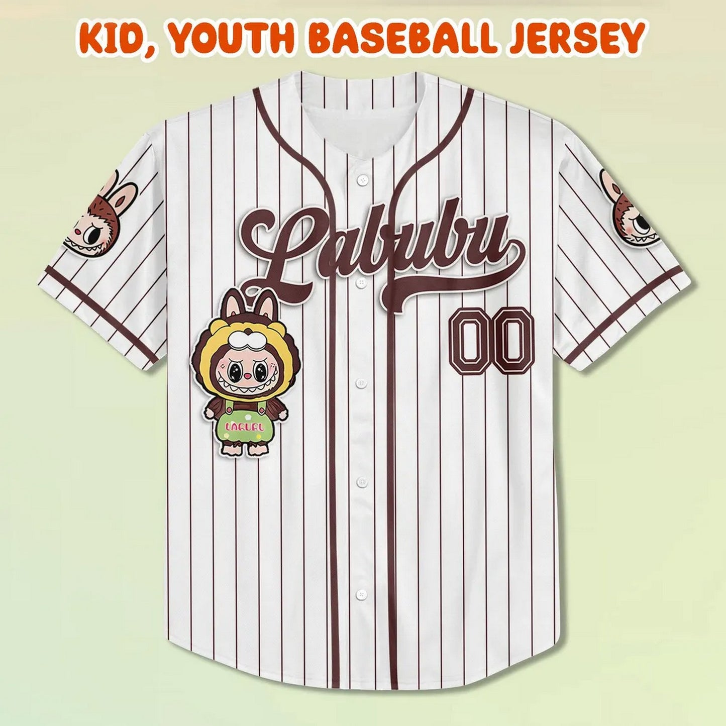 Custom Name And Number Labubu Green Yellow Baseball Jersey T-Shirts, Hoodie, Sweatshirt | WearSparks.com (Image 3)