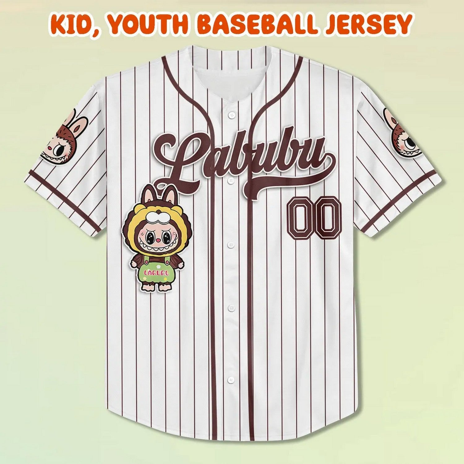 Custom Name And Number Labubu Green Yellow Baseball Jersey T-Shirts, Hoodie, Sweatshirt | WearSparks.com (Image 3)