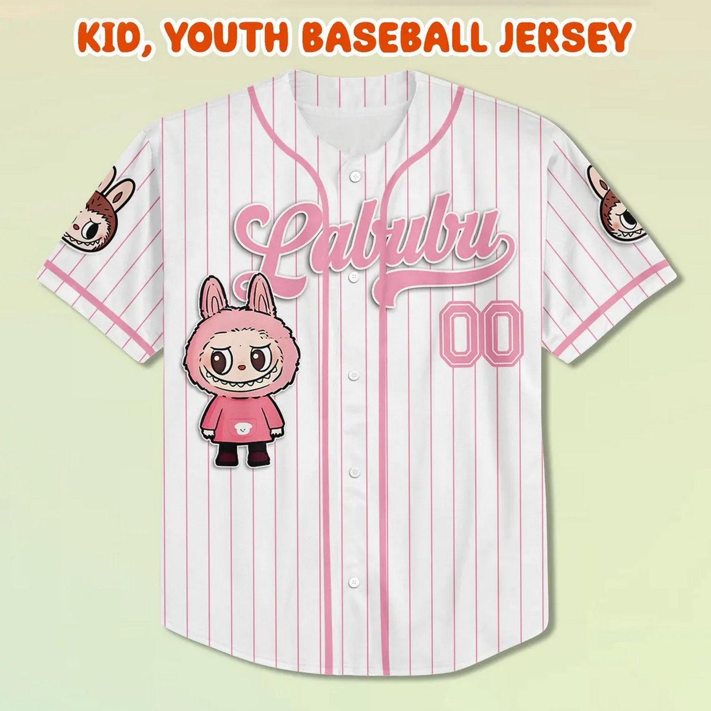 Custom Name And Number Labubu Pink Baseball Jersey T-Shirts, Hoodie, Sweatshirt | WearSparks.com (Image 3)
