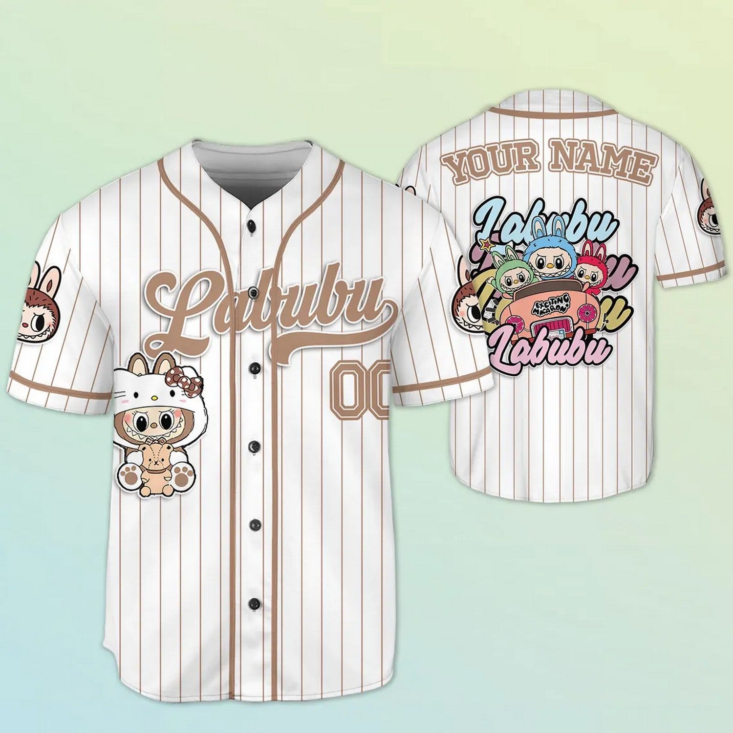 Custom Name And Number Labubu White Baseball Jersey T-Shirts, Hoodie, Sweatshirt | WearSparks.com (Image 1)