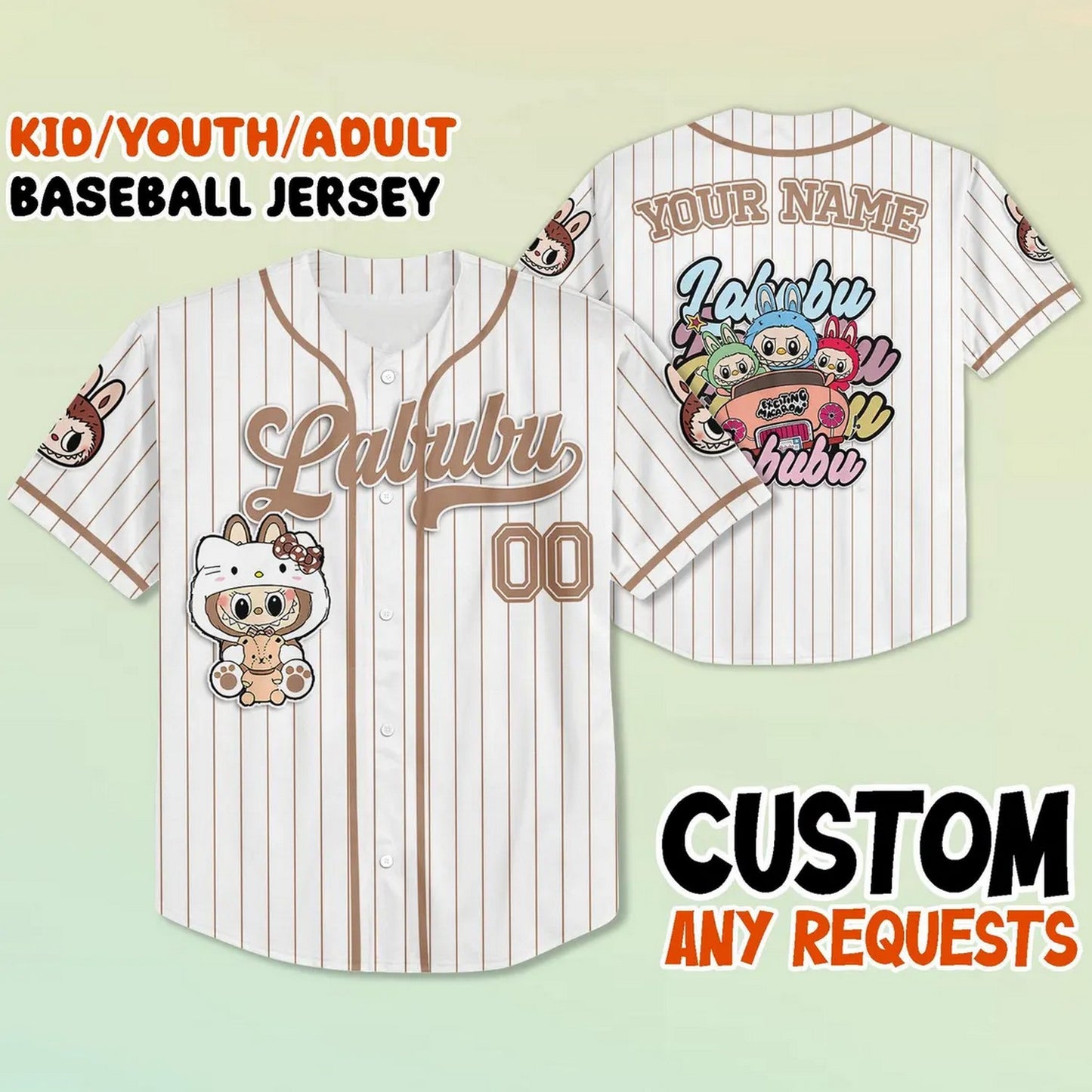 Custom Name And Number Labubu White Baseball Jersey T-Shirts, Hoodie, Sweatshirt | WearSparks.com (Image 2)