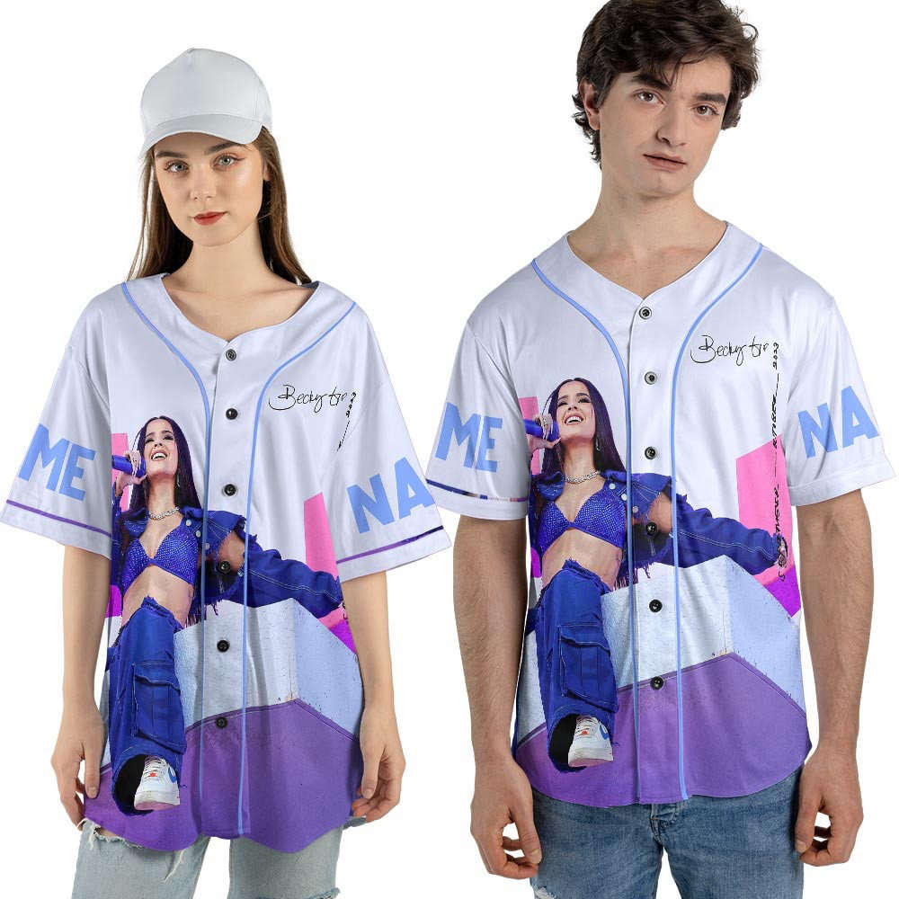 Custom Name Becky G 2023 Tour Baseball Jersey - lylyprint.com