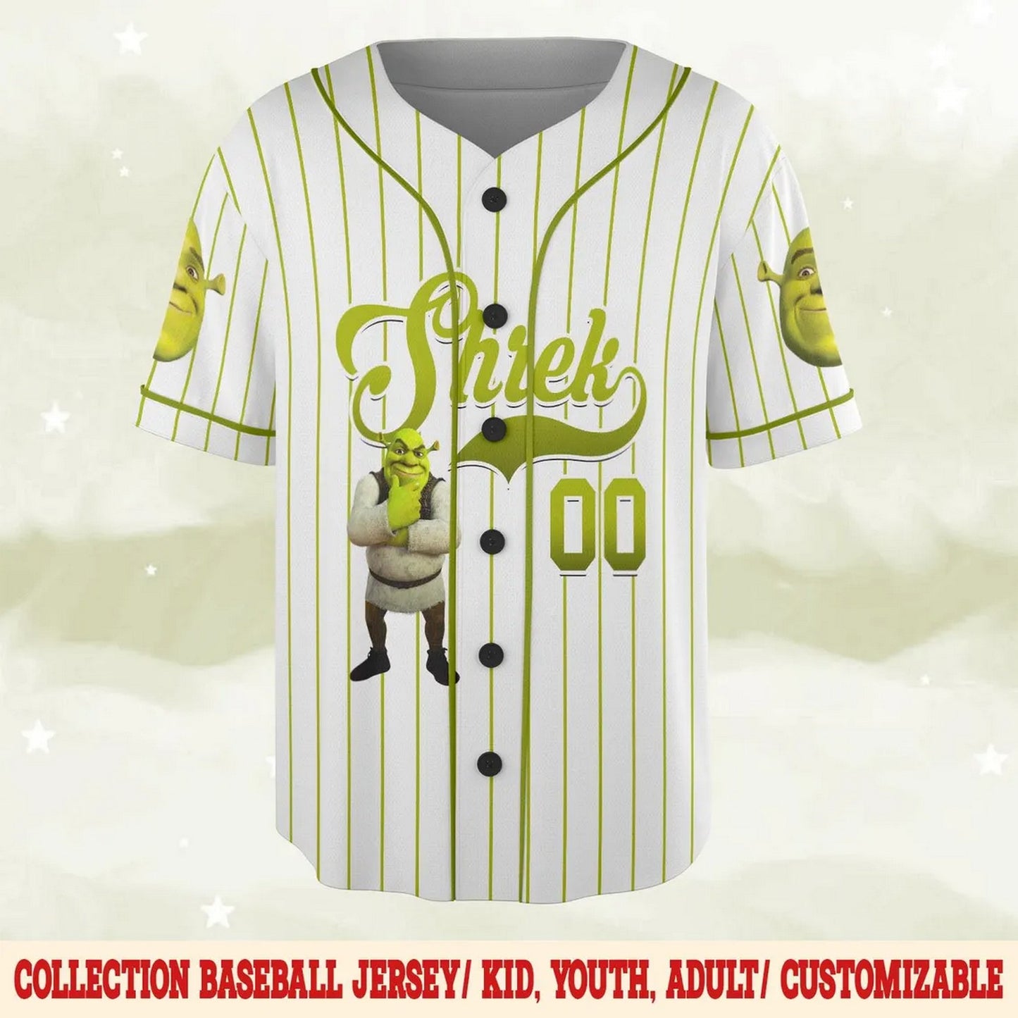 Custom Name Funny Shrek Baseball Jersey