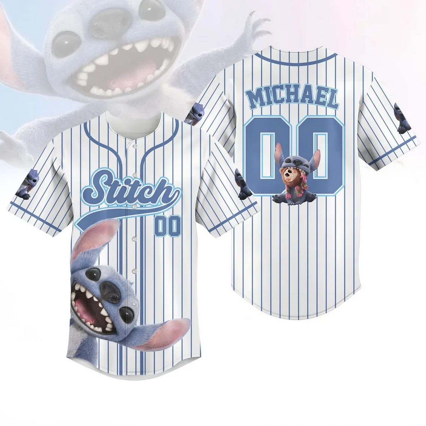 Custom Name Funny Stitch 2025 White Baseball Jersey