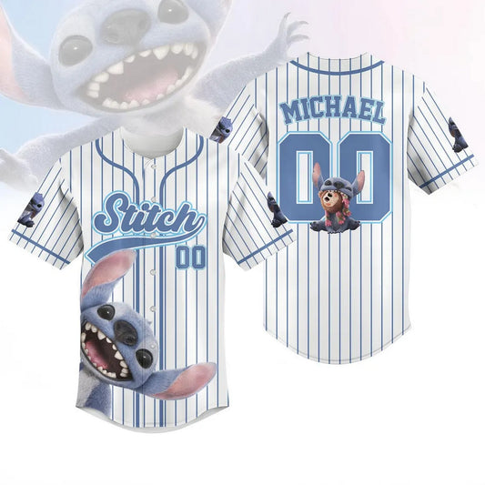 Custom Name Funny Stitch 2025 White Baseball Jersey