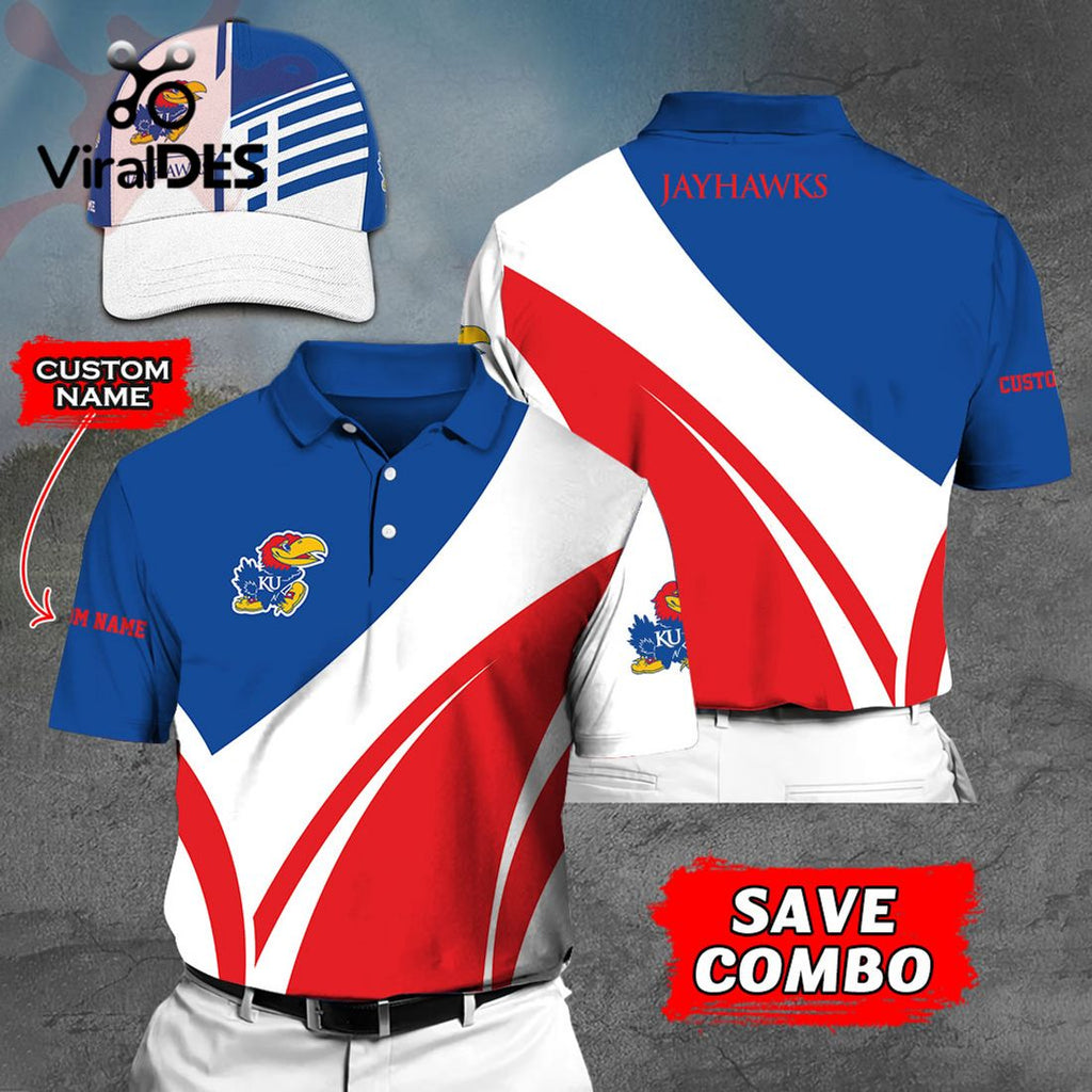 Custom Name Kansas Jayhawks Polo, Cap Limited Edition
