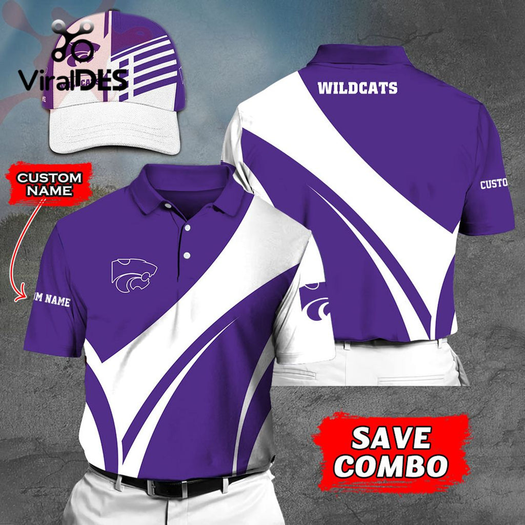 Custom Name Kansas State Wildcats Polo, Cap Limited Edition
