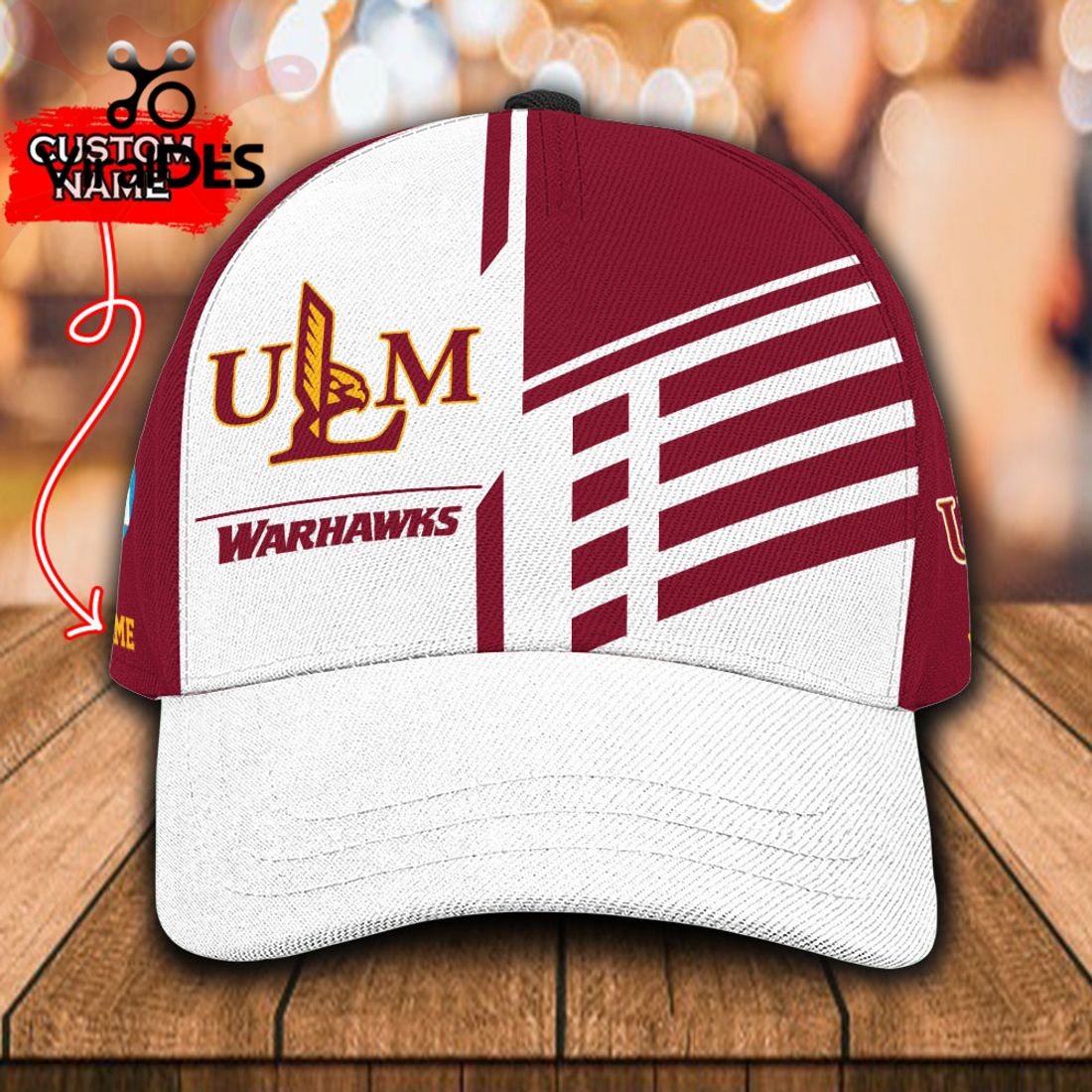 Custom Name Louisiana-Monroe Warhawks Polo, Cap Limited Edition