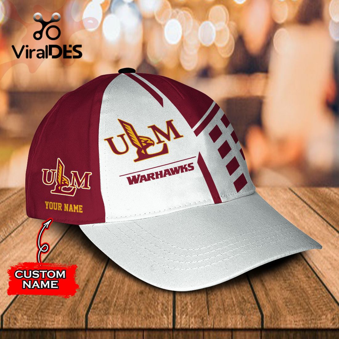 Custom Name Louisiana-Monroe Warhawks Polo, Cap Limited Edition