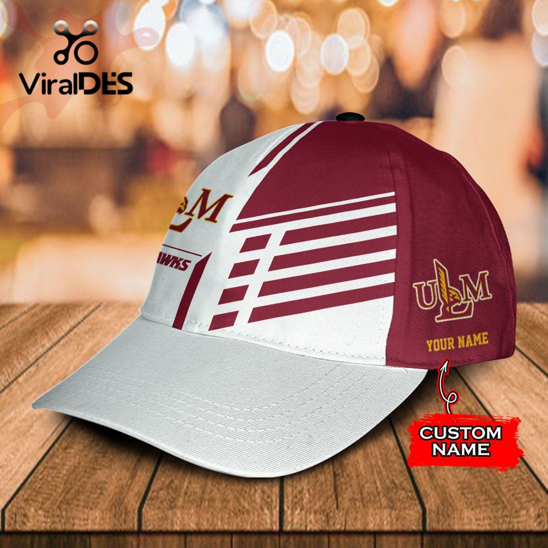 Custom Name Louisiana-Monroe Warhawks Polo, Cap Limited Edition