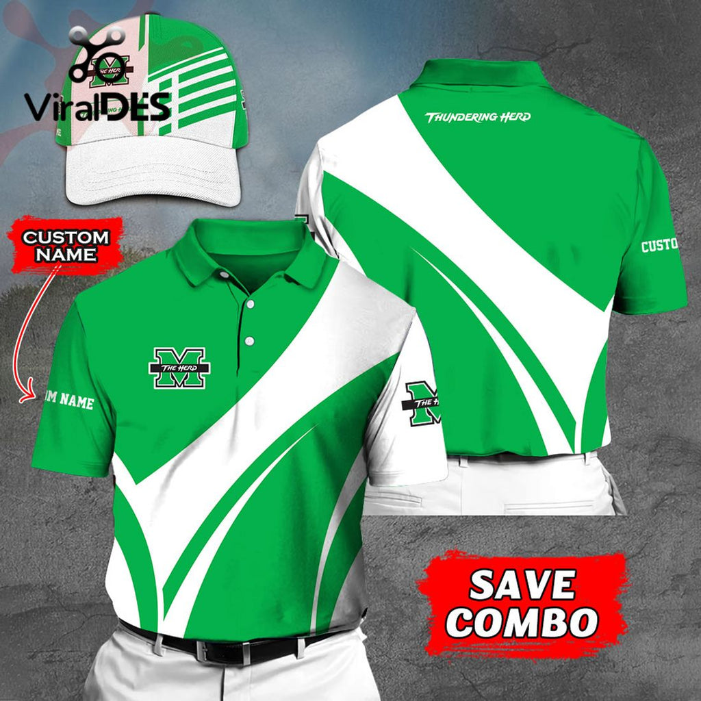 Custom Name Marshall Thundering Herd Polo, Cap Limited Edition