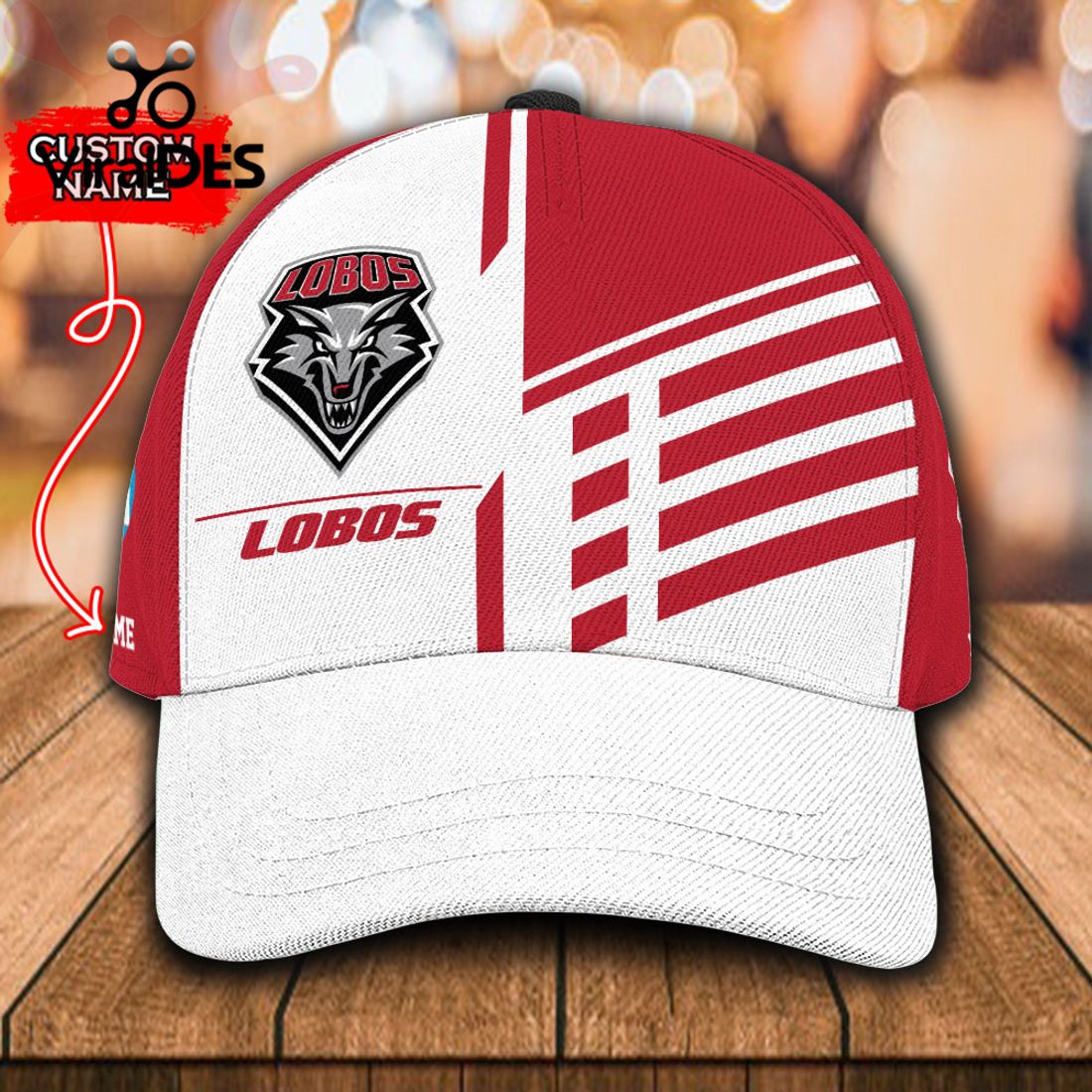 Custom Name New Mexico Lobos Polo, Cap Limited Edition
