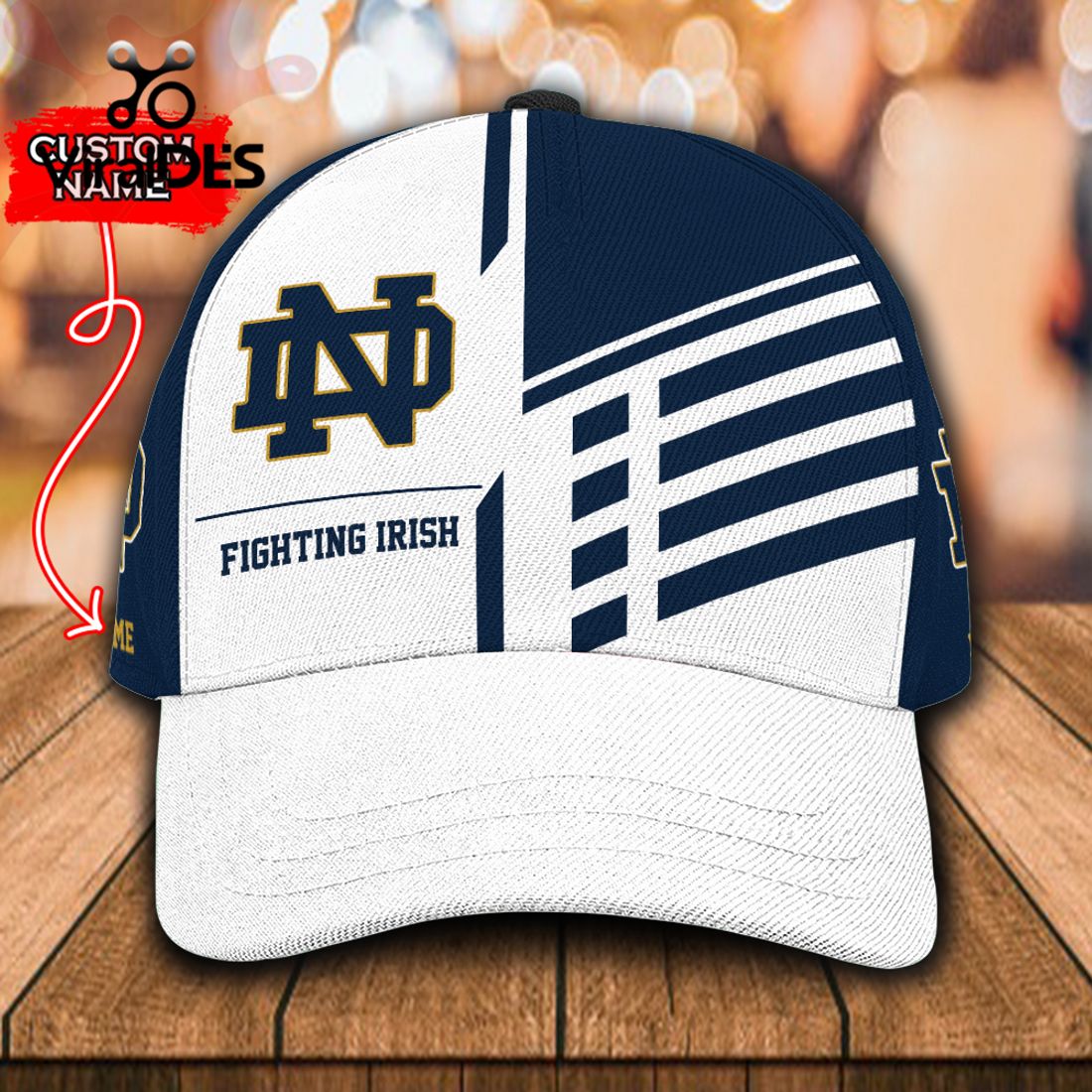 Custom Name Notre Dame Fighting Irish Polo, Cap Limited Edition