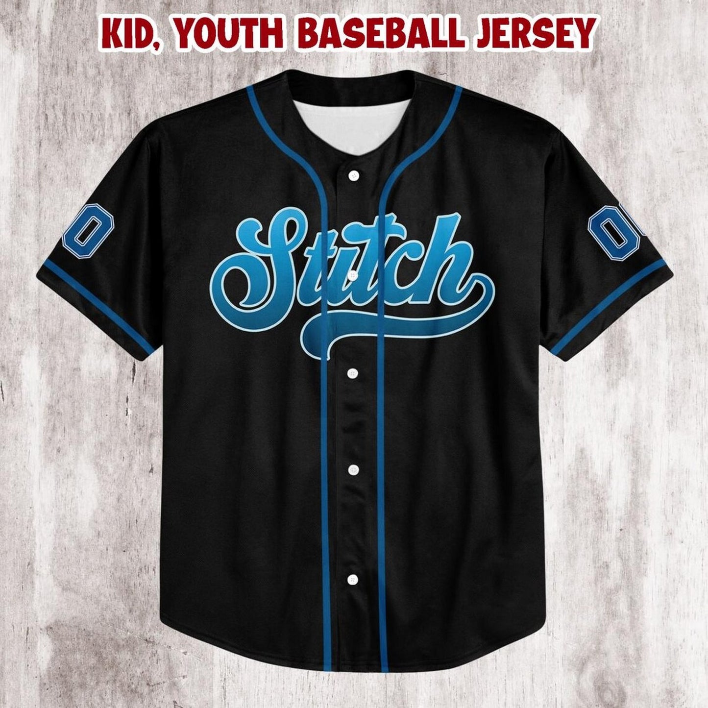 Custom Name Sporty Stitch Black Baseball Jersey