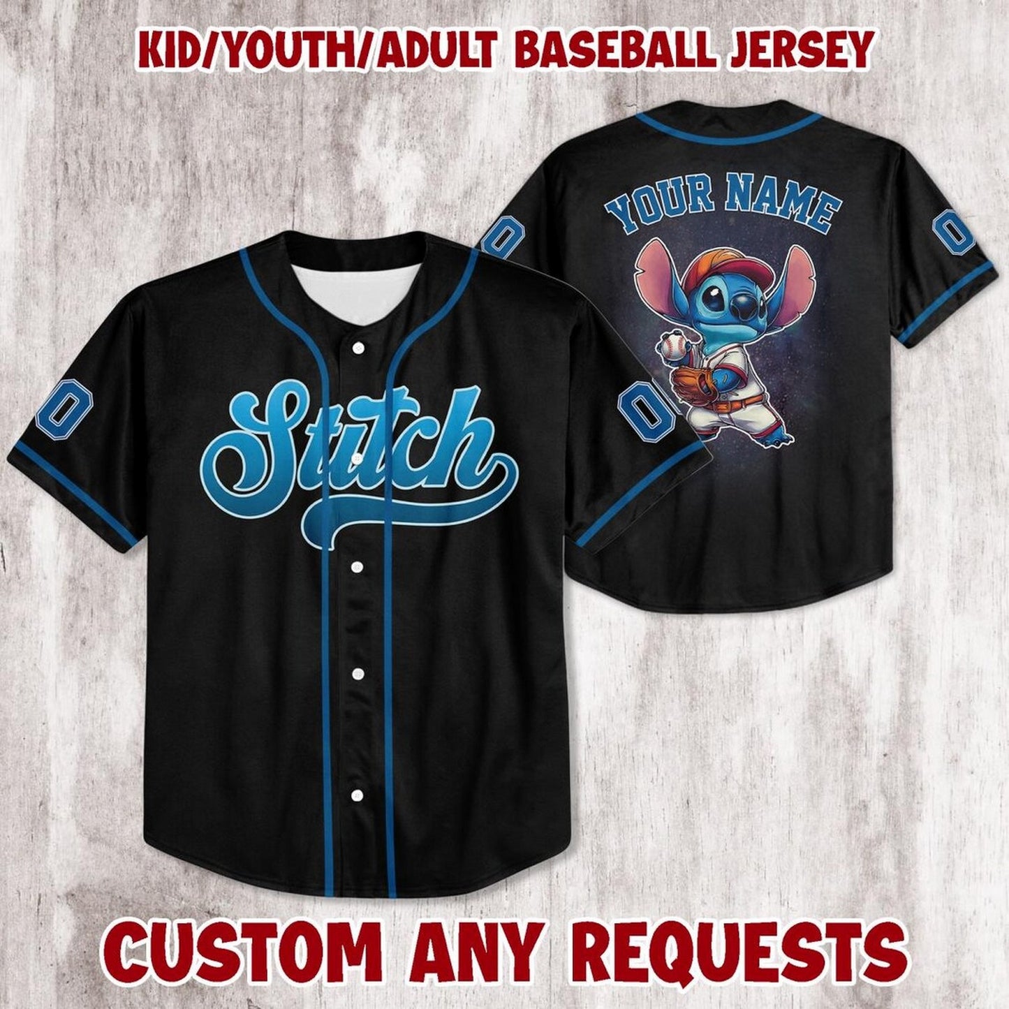 Custom Name Sporty Stitch Black Baseball Jersey