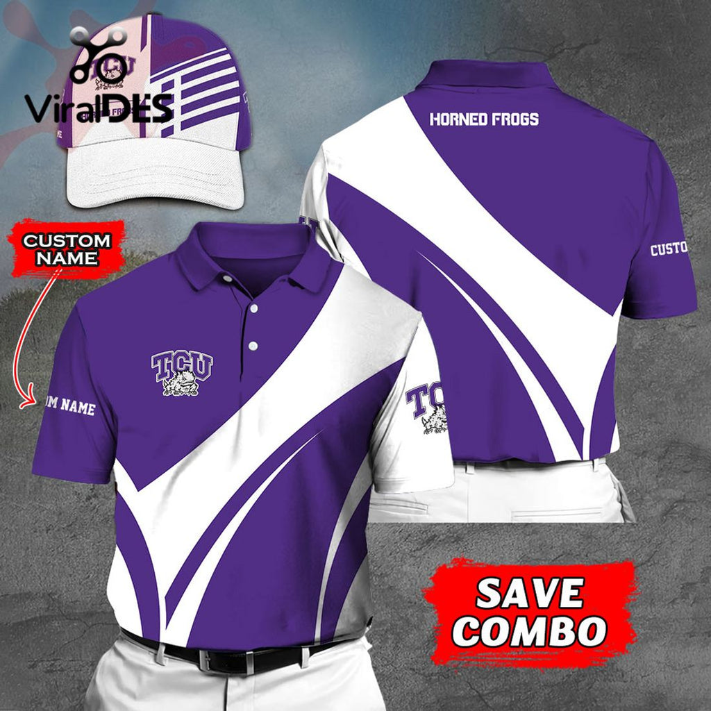 Custom Name TCU Horned Frogs Polo, Cap Limited Edition