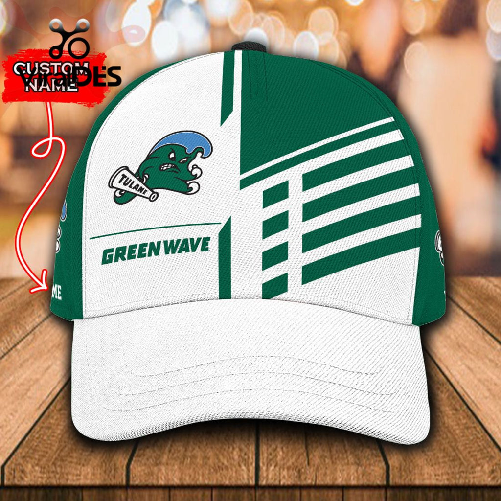 Custom Name Tulane Green Wave Polo, Cap Limited Edition