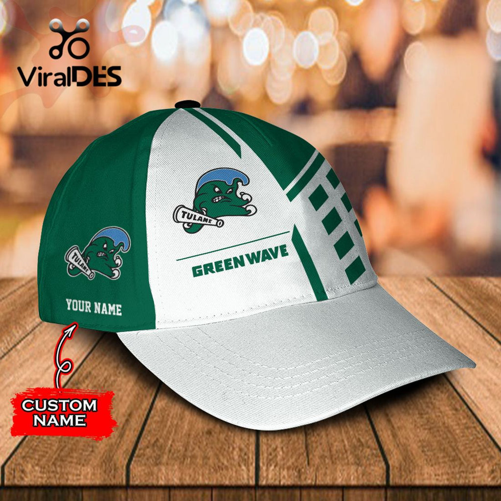 Custom Name Tulane Green Wave Polo, Cap Limited Edition