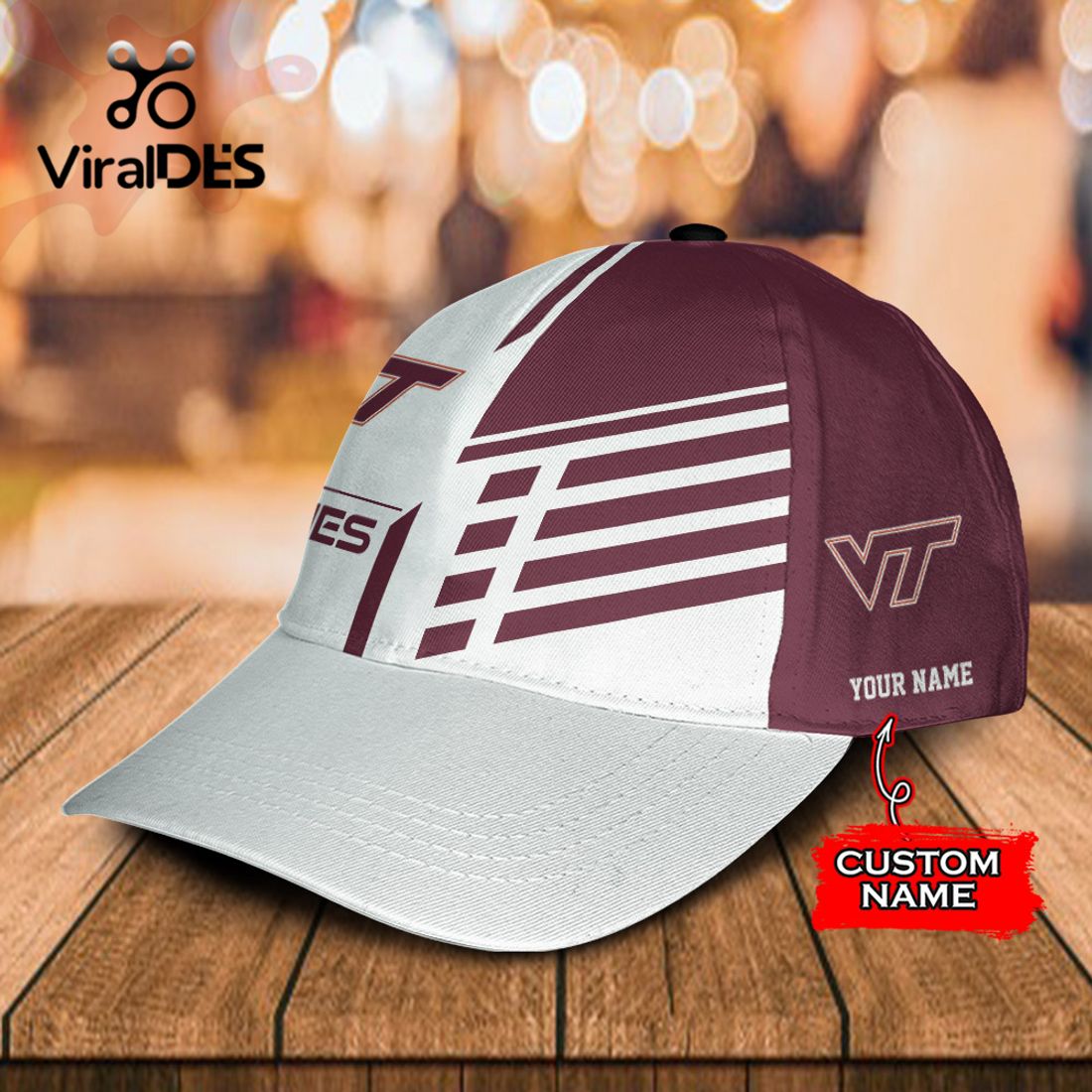 Custom Name Virginia Tech Hokies Polo, Cap Limited Edition