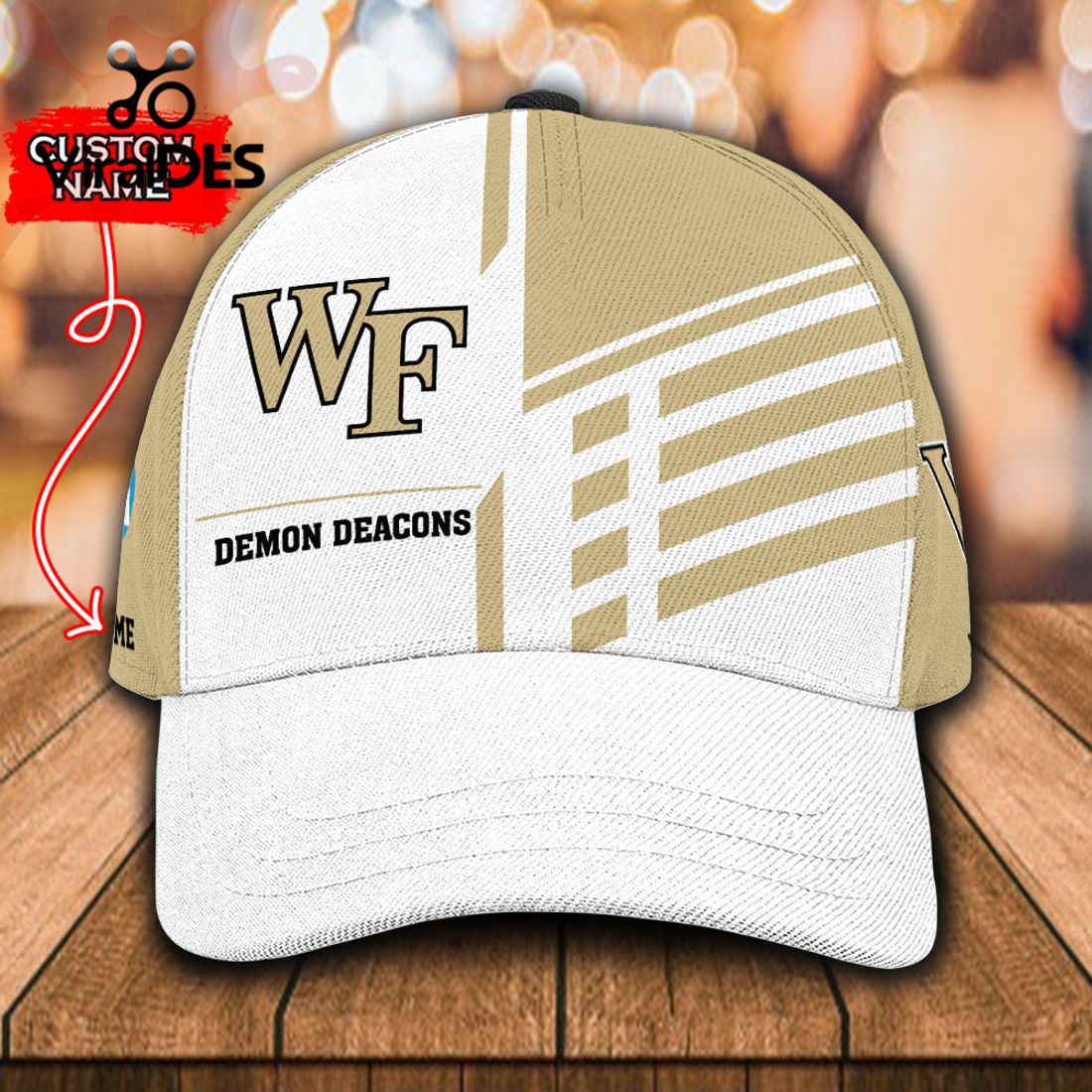 Custom Name Wake Forest Demon Deacons Polo, Cap Limited Edition