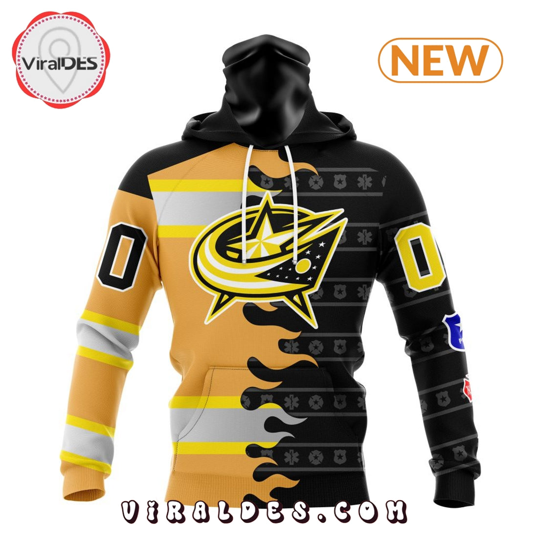 Custom NHL Columbus Blue Jackets 2025 First Responders Hoodie