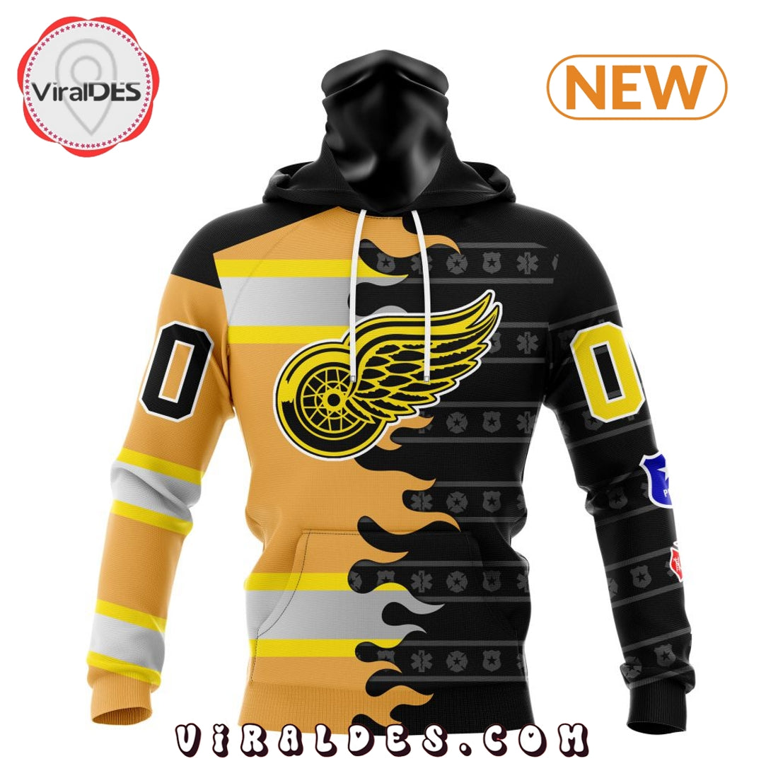 Custom NHL Detroit Red Wings 2025 First Responders Hoodie