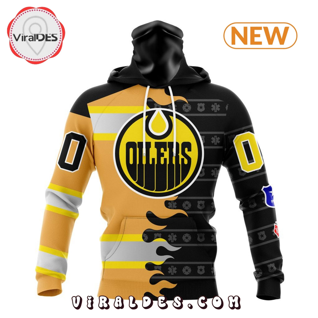 Custom NHL Edmonton Oilers 2025 First Responders Hoodie