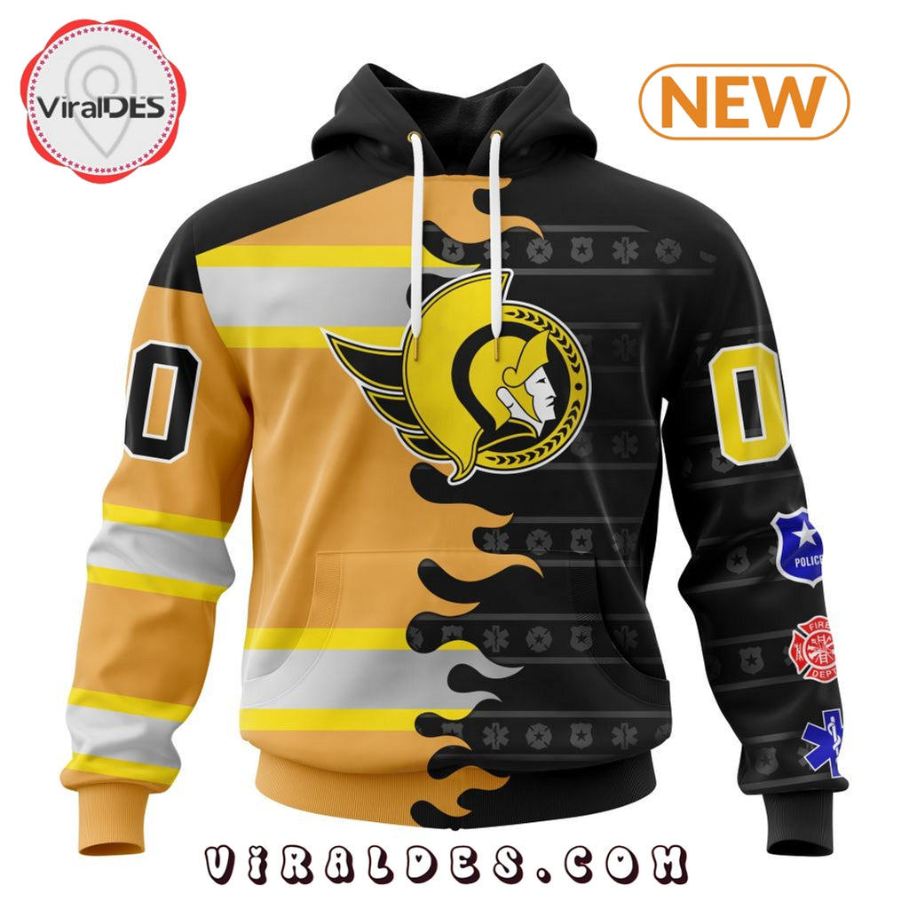 Custom NHL Ottawa Senators 2025 First Responders Hoodie