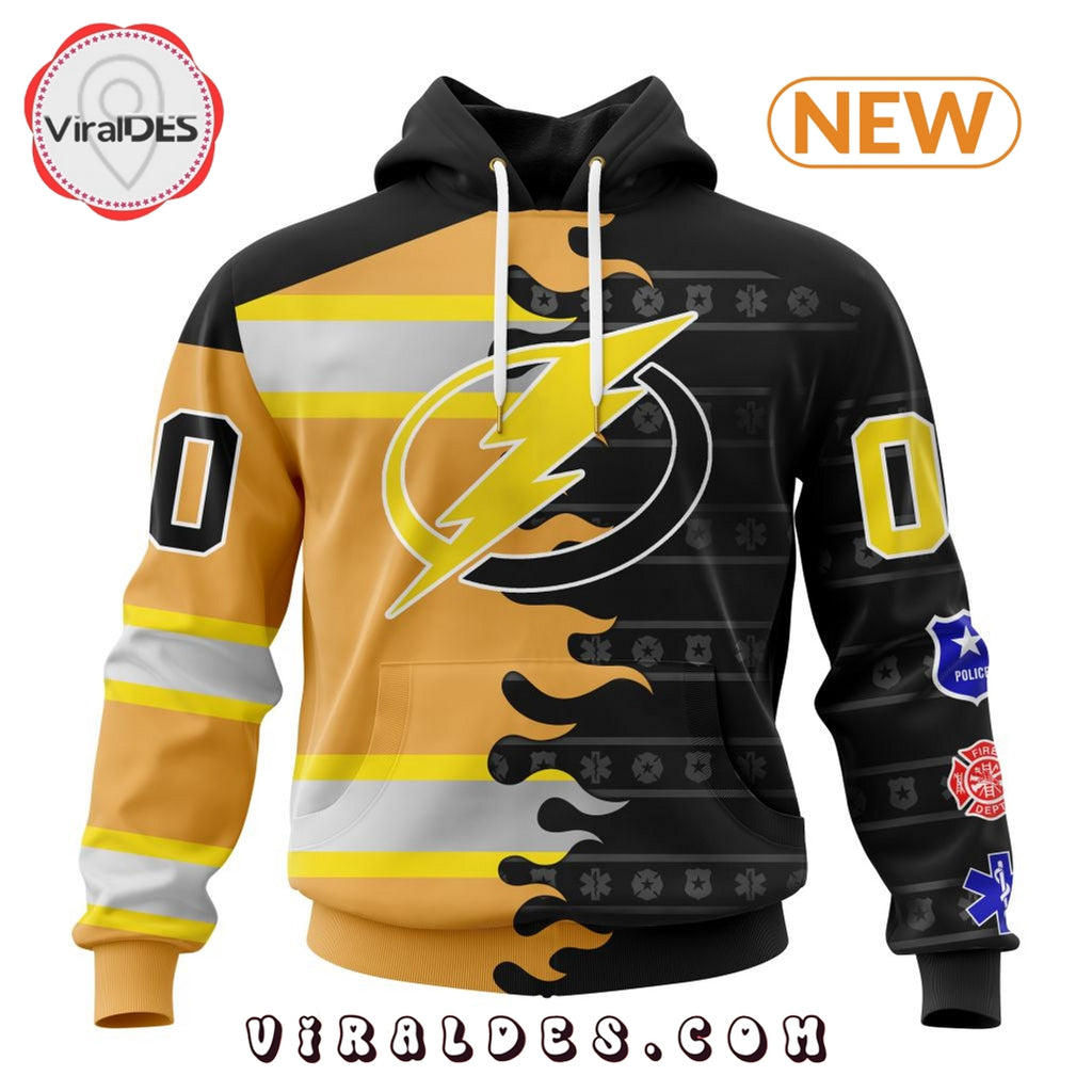 Custom NHL Tampa Bay Lightning 2025 First Responders Hoodie