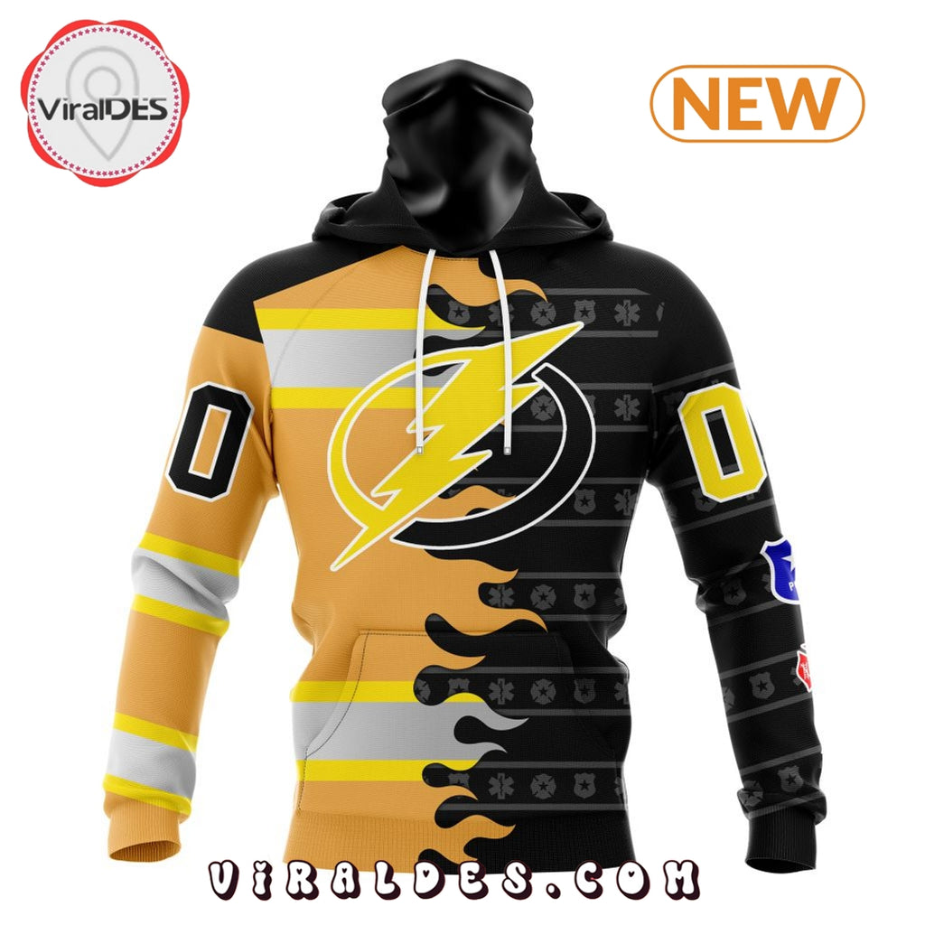 Custom NHL Tampa Bay Lightning 2025 First Responders Hoodie