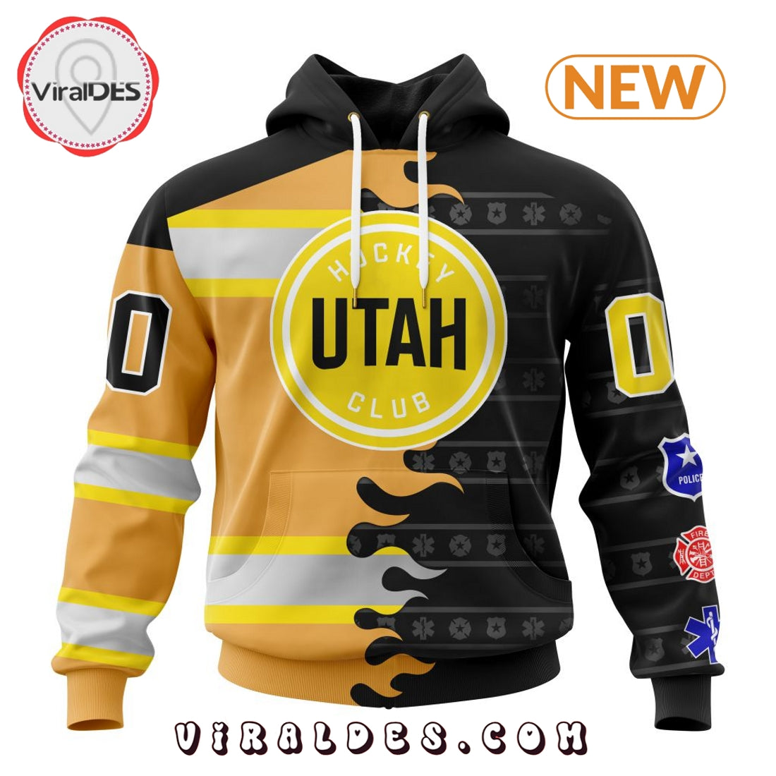 Custom NHL Utah Hockey Club 2025 First Responders Hoodie