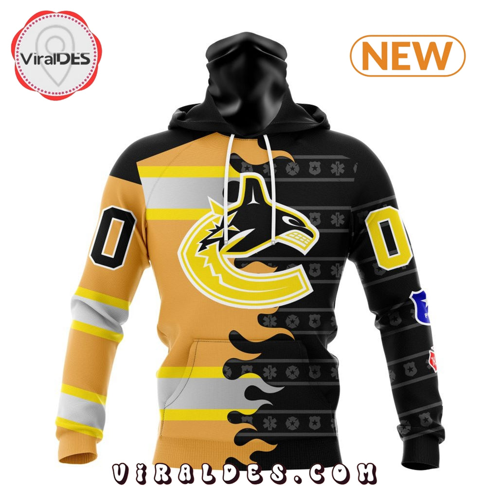 Custom NHL Vancouver Canucks 2025 First Responders Hoodie
