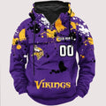Personalized Minnesota Vikings Paint-Splatter Custom Name Number 3D Cargo Hoodie