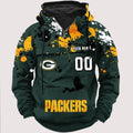 Personalized Green Bay Packers Paint-Splatter Custom Name Number 3D Cargo Hoodie
