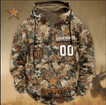 Dallas Cowboys Custom Name Number Camo Huntin' 3D Cargo Hoodie