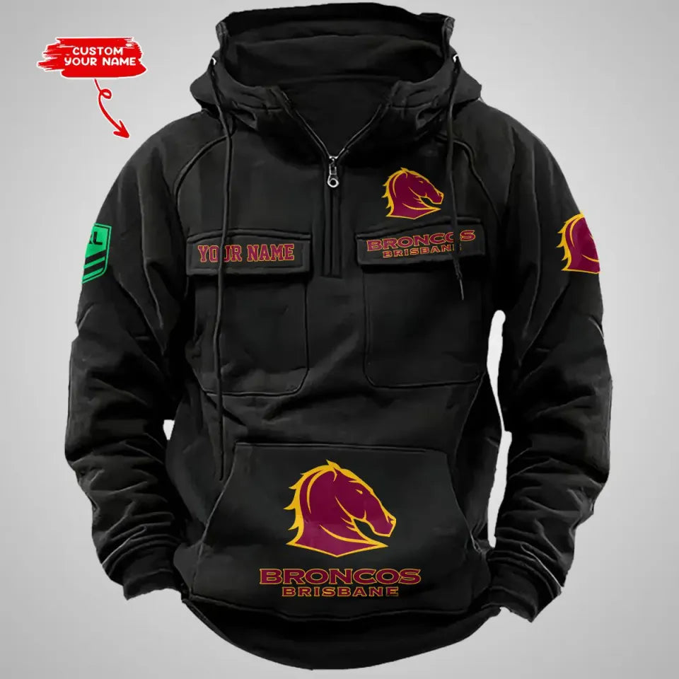 Brisbane Broncoss Custom Vintage Cargo Hoodies, Fan Gift