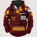 Personalized Washington Commanders Paint-Splatter Custom Name Number 3D Cargo Hoodie