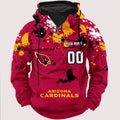 Personalized Arizonna Cardinals Paint-Splatter Custom Name Number 3D Cargo Hoodie