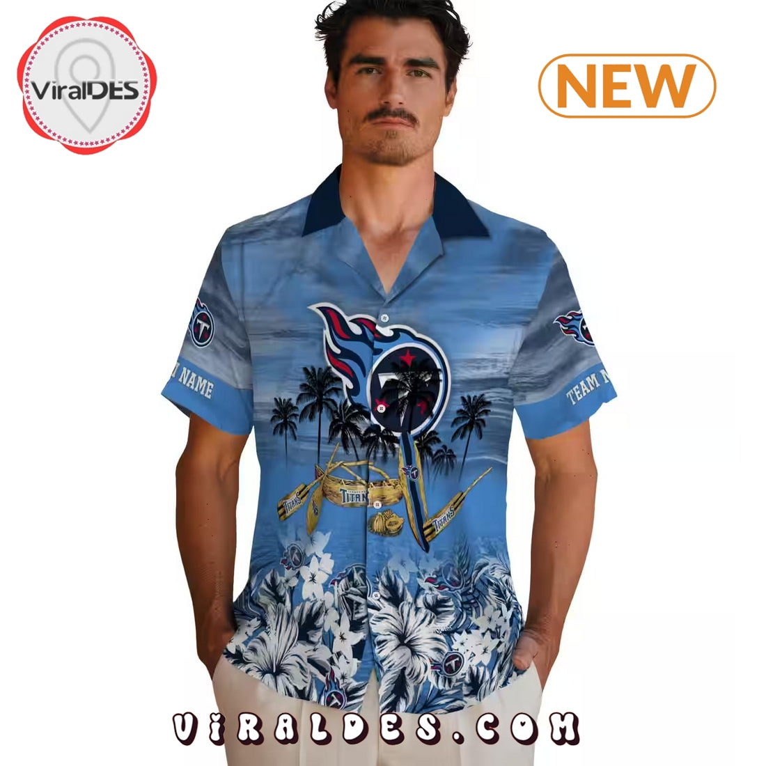 Custom Tennessee Titans Tropical Canoe Hawaiian Shirt