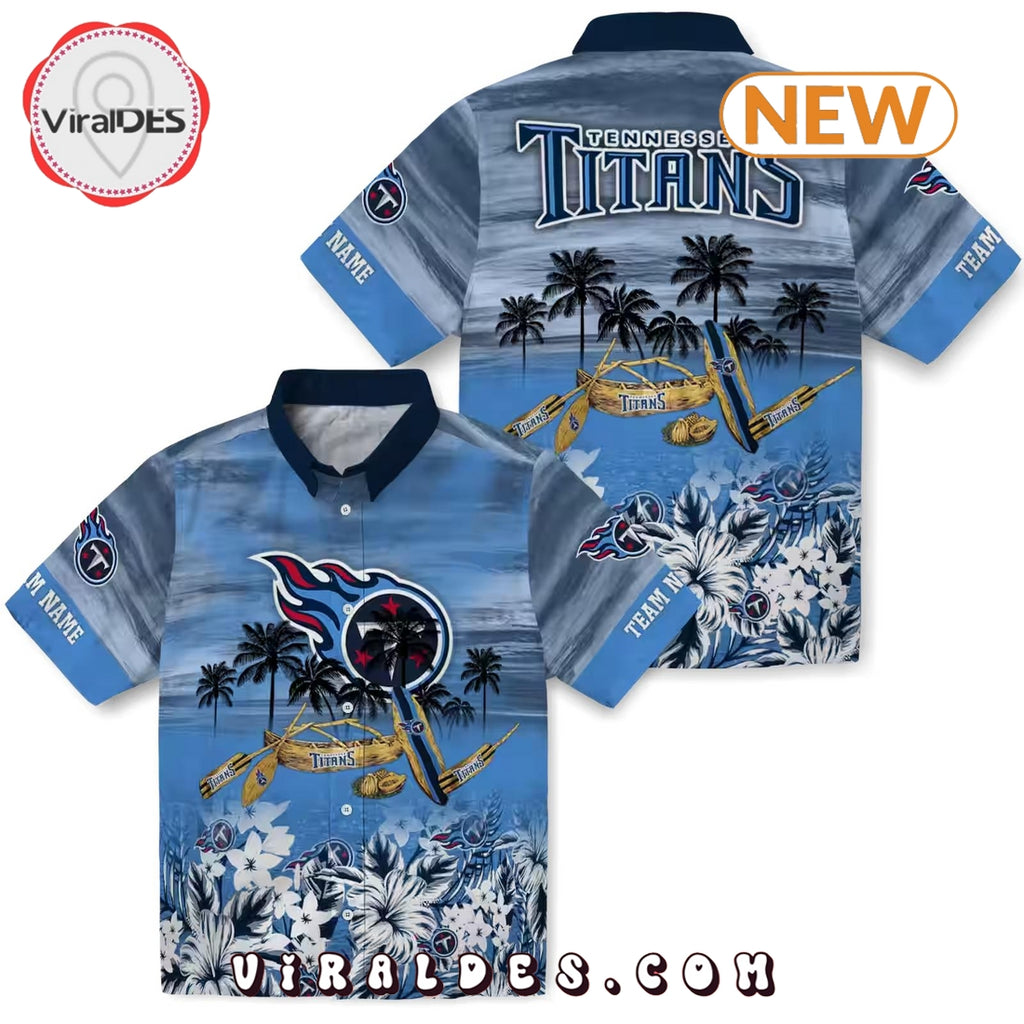 Custom Tennessee Titans Tropical Canoe Hawaiian Shirt