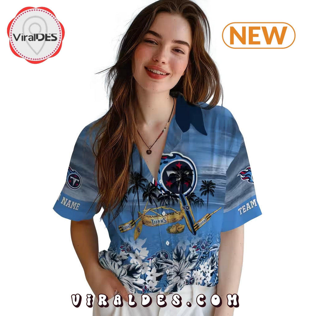 Custom Tennessee Titans Tropical Canoe Hawaiian Shirt