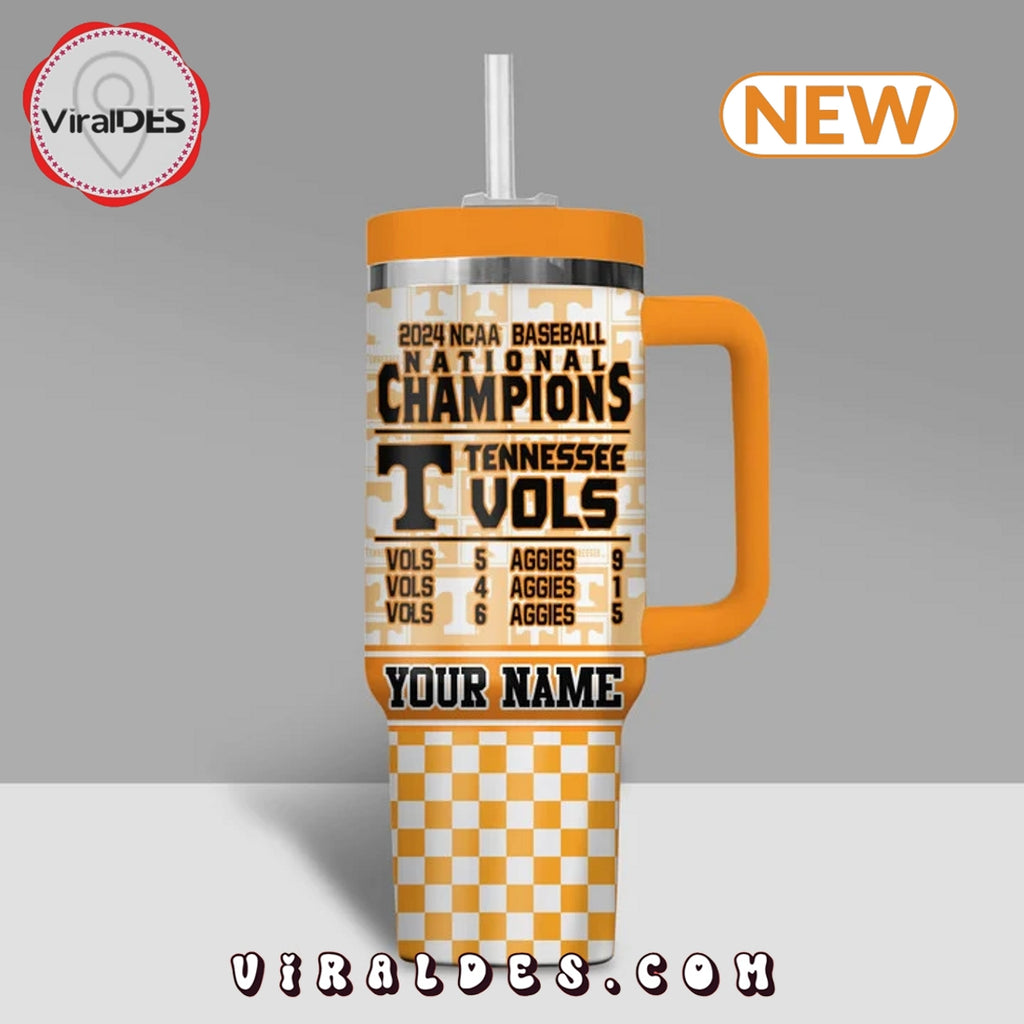 Custom Tennessee Volunteers Champions 40oz Cup Tumbler
