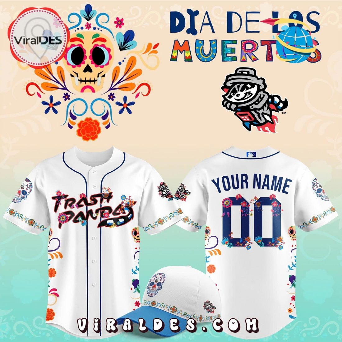 Custom Trash Pandas Dia de los Muertos 2025 Jersey