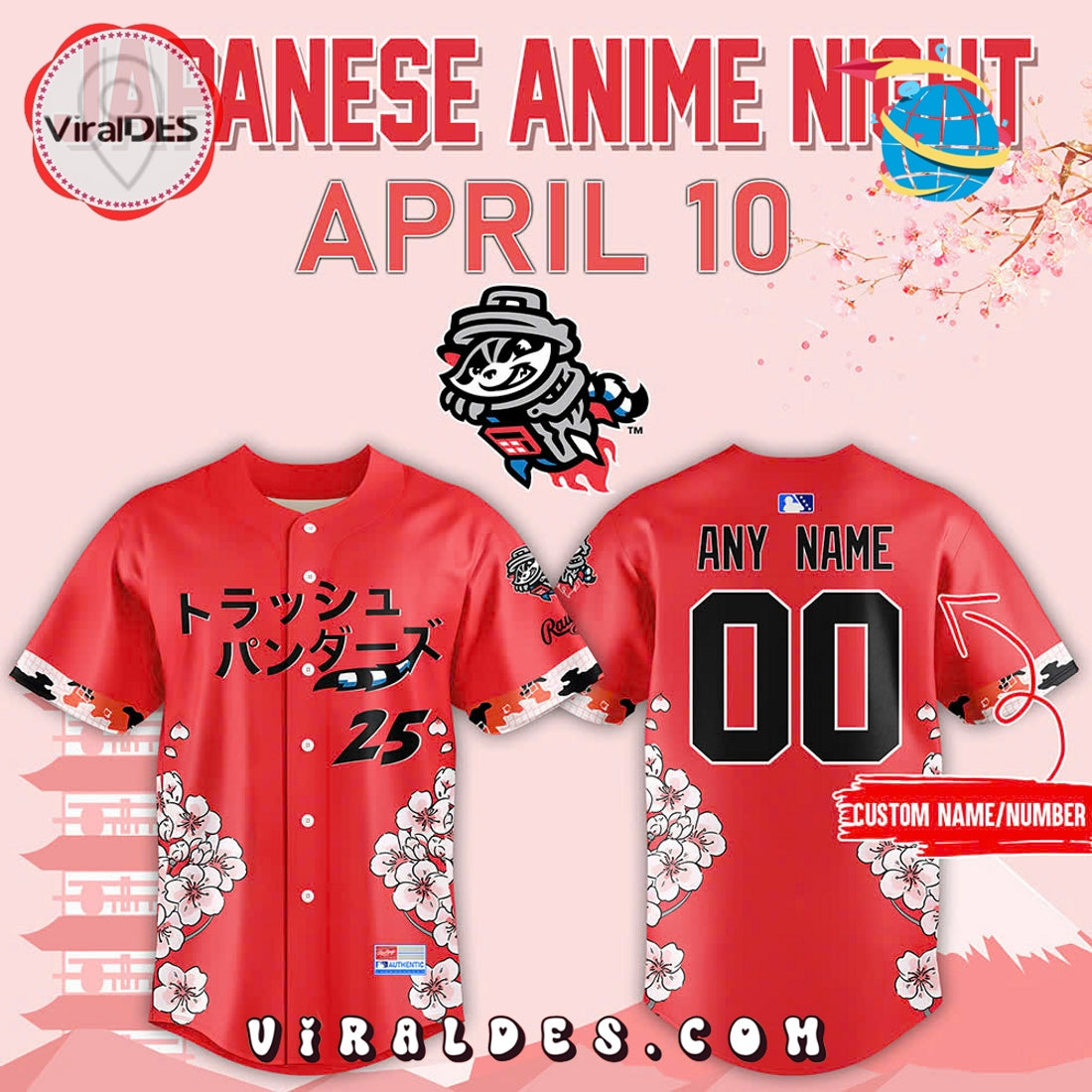 Custom Trash Pandas x Japanese 2025 Baseball Jersey