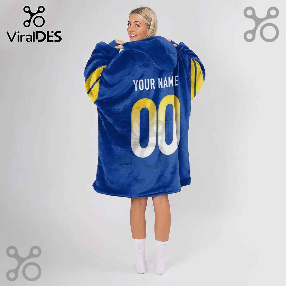 Customizable Football Team Blanket Hoodie