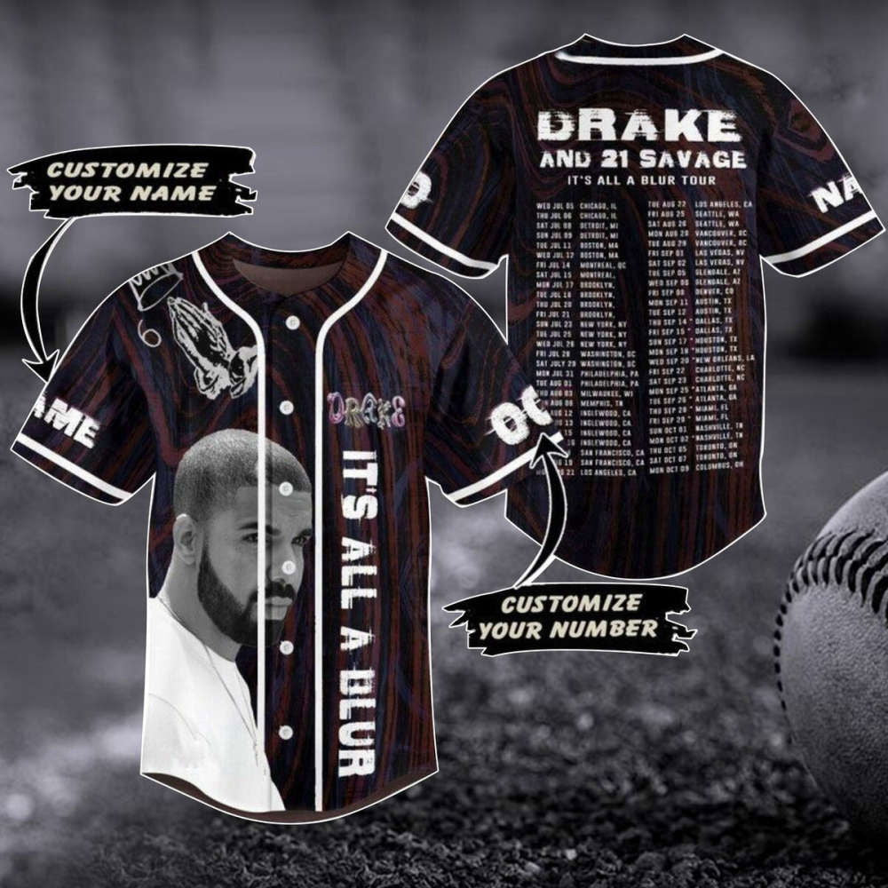 Customized Drake 21 Savage Baseball Jersey - 2023 Music Concert Merch Perfect Gift for Fans - Aopprinter T-Shirts,...